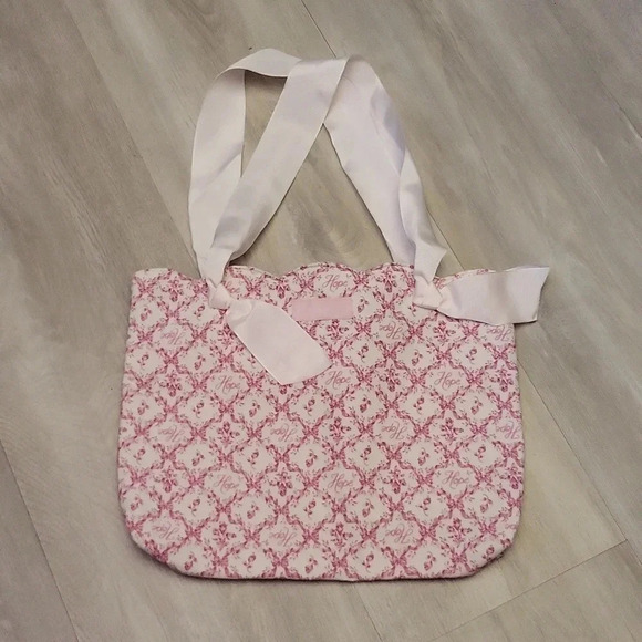 🛍Longaberger Hope Pink White Simple Mini Tote - Picture 1 of 5